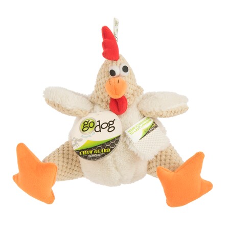 Godog Durable Plush Squeaker Dog Toy, White, Large 70882-48997-024